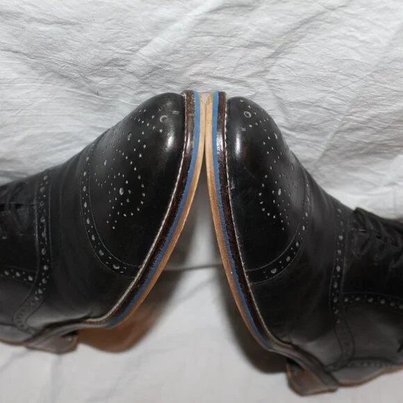 Johnston & Murphy Brogue/Wing Tip Style Black Lace Oxford Dress Shoe Men 11 - Picture 16 of 16